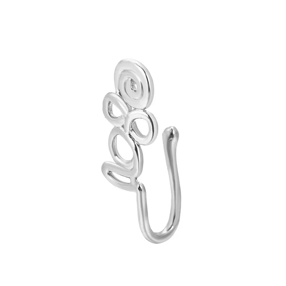 Men Women Nose Ring Clip Fake Septum Piering Rock Hip Hoop Punk Stainless Steel Body Jewelry Non Perforation Nose Clips Ring Z6