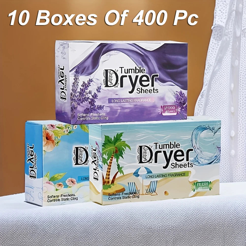 1 Boxes Of 40 Pc Tumble Dryer Sheets Long-Lasting Fragrance Clothes Static Reduction Laundry Freshener Paper Material