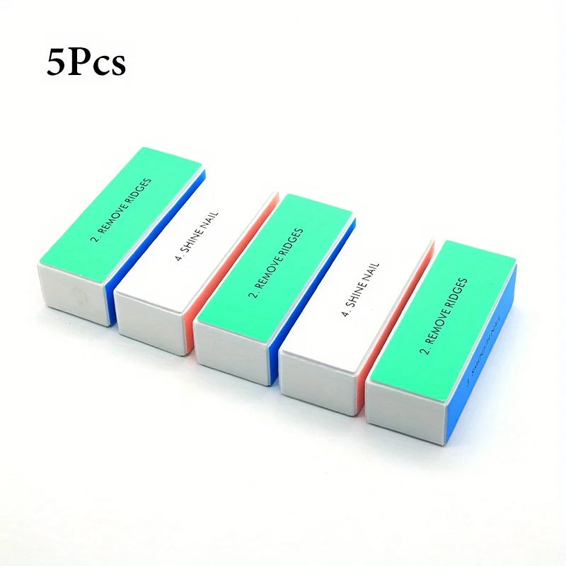 1/3/5Pcs/Set Nail Buffer Block 4 Way Colorful Buffing Block Shine Polisher Nail Buffing File Manicure Sanding