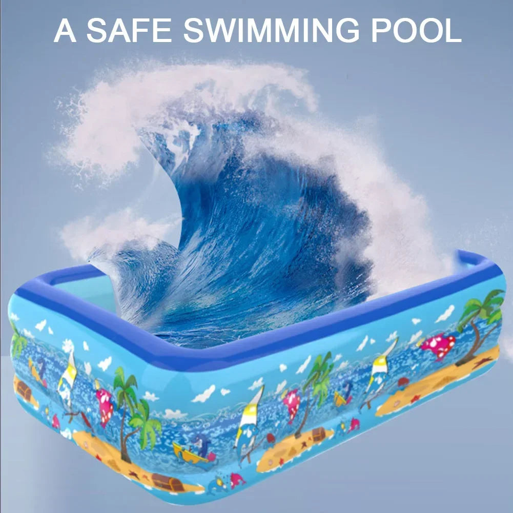 110-180CM Inflatable Swimming Pool Indoor Outdoor PVC Swimming Pool Cartoon Thickening Swimming Pool for Toddler Kids Pool