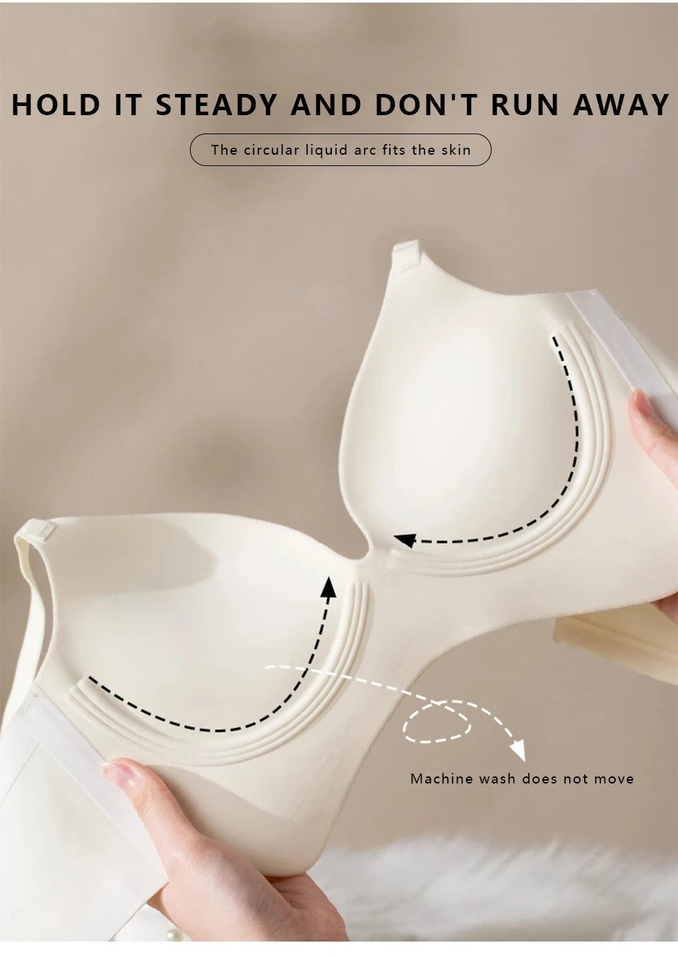 FallSweet Push Up Bra for Women Seamlesss Bras Comfortable Wireless Bralette 8cm Thick Chest Brassiere Sexy Lingerie 32-38AB