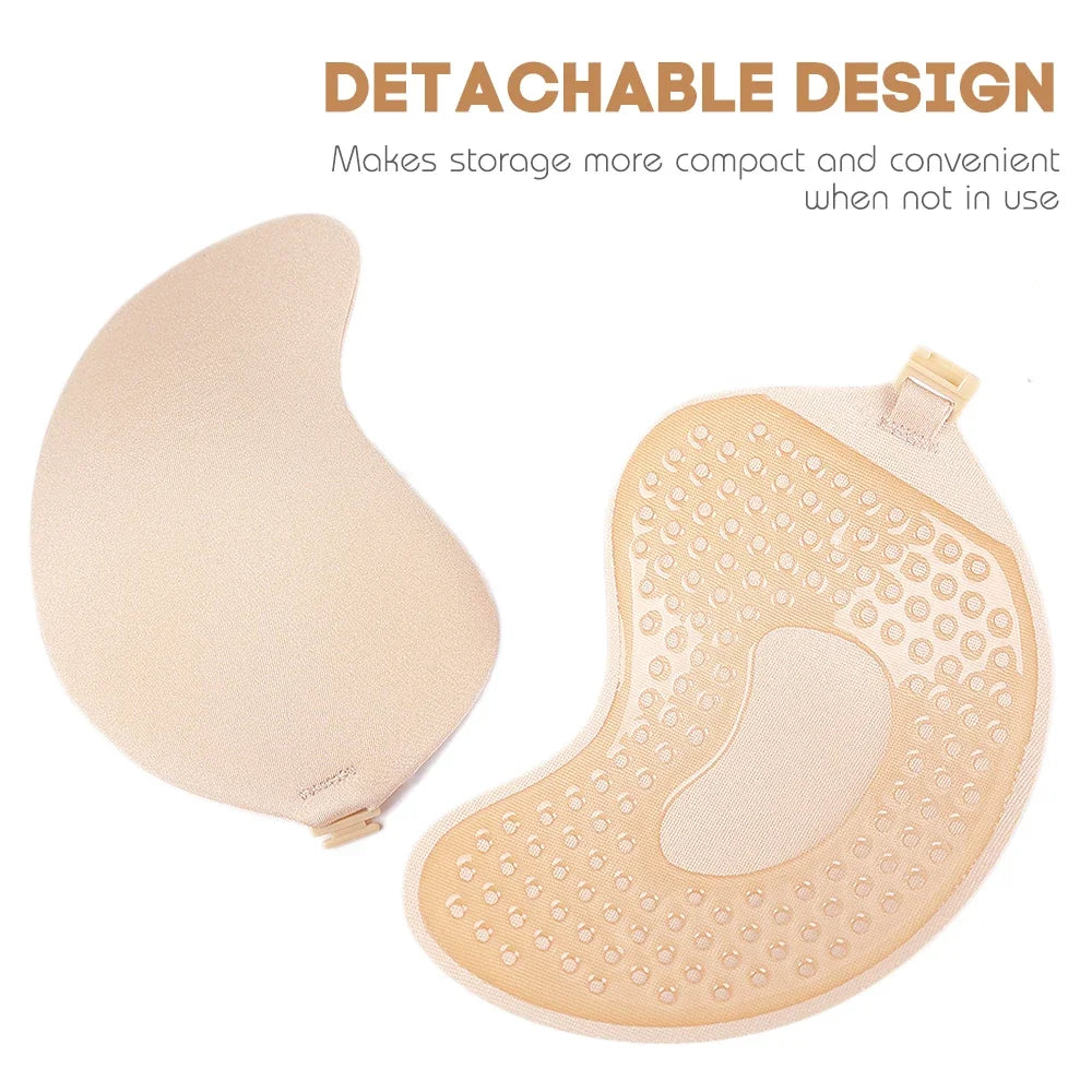 Invisible Push Up Bra for Women Backless Strapless Bra Seamless Front Closure Bralette Underwear Silicone Self-Adhesive Bra Pad