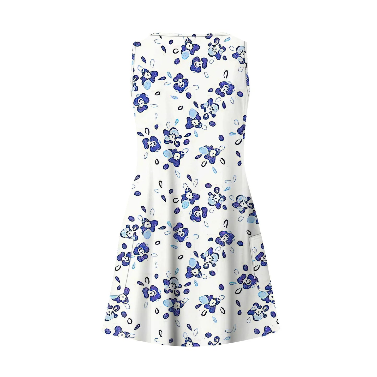 Women's Casual Print Summer Bohemian Beach Dress With Pockets V Neck Tank Dress Summer Dresses for Women 2024 Women's Dress