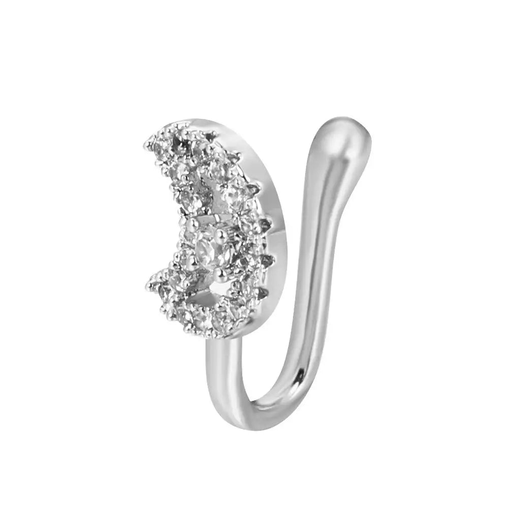 Men Women Nose Ring Clip Fake Septum Piering Rock Hip Hoop Punk Stainless Steel Body Jewelry Non Perforation Nose Clips Ring Z6