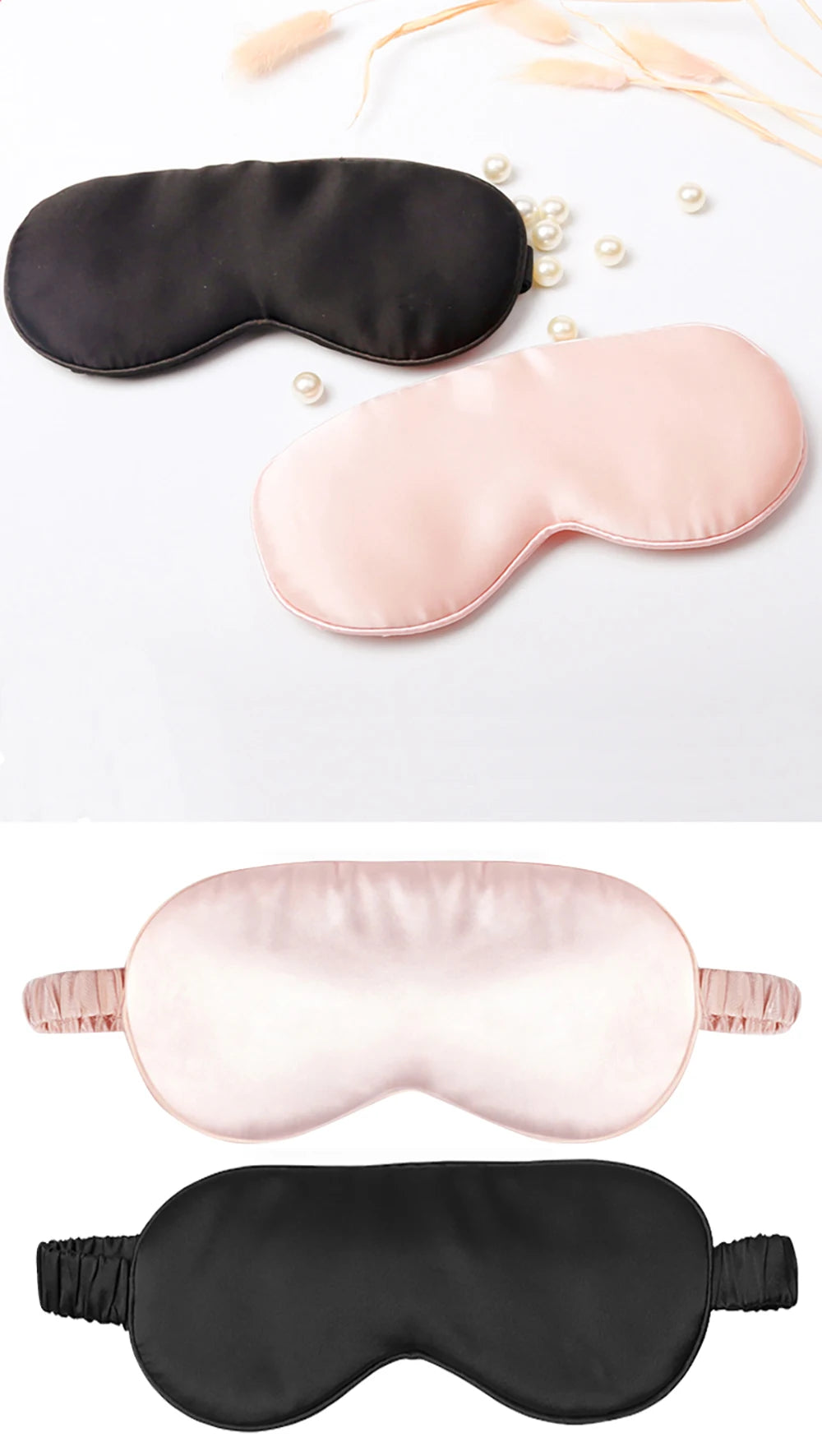 100% Pure Silk Double-Side Shading EyeShade Sleeping Eye Mask Cover Eyepatch Blindfolds Eyeshade Health Sleep Shield Light