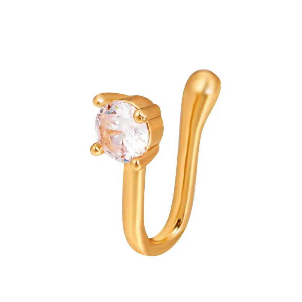 Men Women Nose Ring Clip Fake Septum Piering Rock Hip Hoop Punk Stainless Steel Body Jewelry Non Perforation Nose Clips Ring Z6