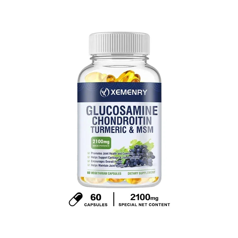 Glucosamine Chondroitin MSM Turmeric Boswellia - Antioxidant, Supports Joint and Bone Health