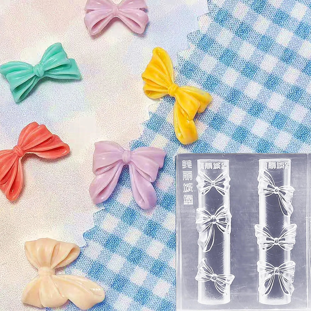 1pc Bowknot Flower 3D Acrylic Nail Mold Palace Nail Decorations DIY Design Silicone Manicure Mold Nail Art