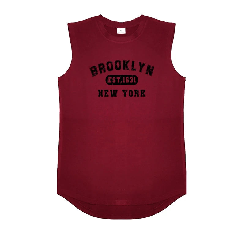 Summer Cotton Breathable Bodybuilding Tank Tops Mens Workout Muscle Sleeveless Cool Shirts Gym Fitness Muscle Training Clothing