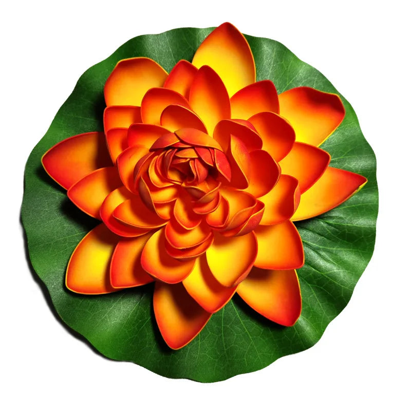 10/17/28cm Lotus Artificial Flower Floating Fake Lotus Plant Water Lily Micro Landscape for Pond Garden swimming pool Decor