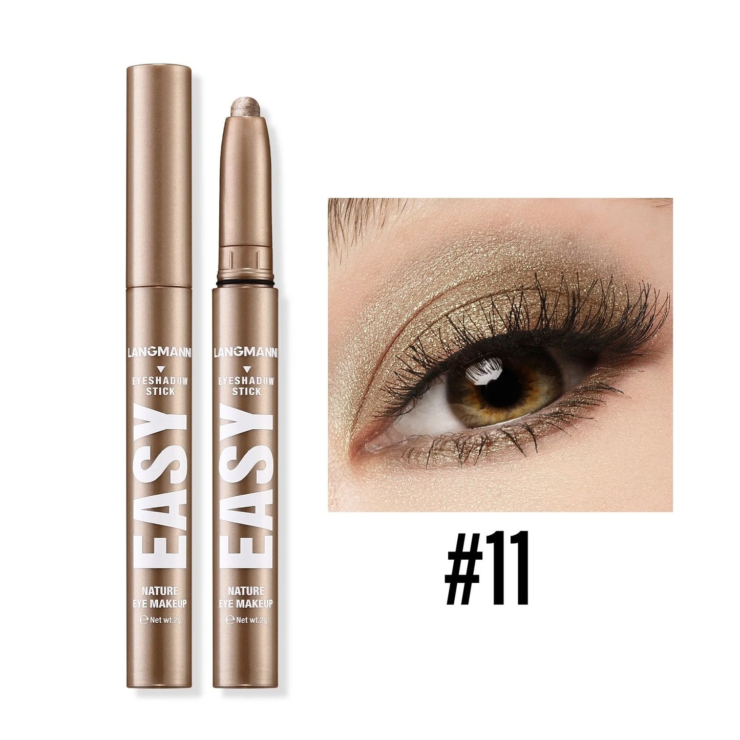 12 Colors Pearly Eyeshadow Stick Waterproof Glitter Matte Nude Eye Shadow Pencil High Pigmented Shimmer Eyeshadow Makeup Tool