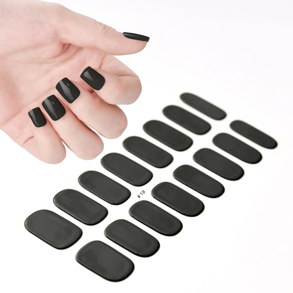 14pc Transparent Semi Cured Gel Nail Strips Nail Strengthening Gel Slider Long-Lasting Clear Crystal Gel Waterproof UV Stickers