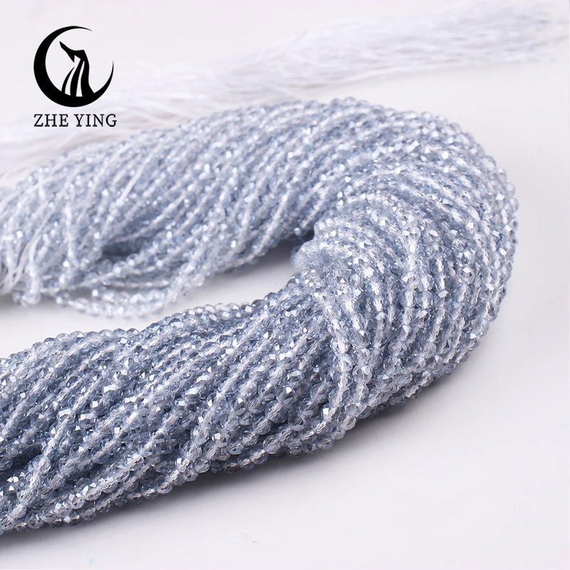 Zhe Ying New 2mm Electroplating AB Crystal Beads Small Loose Faceted Spacer Beads for Jewelry Making DIY Accessories