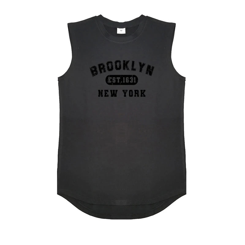 Summer Cotton Breathable Bodybuilding Tank Tops Mens Workout Muscle Sleeveless Cool Shirts Gym Fitness Muscle Training Clothing