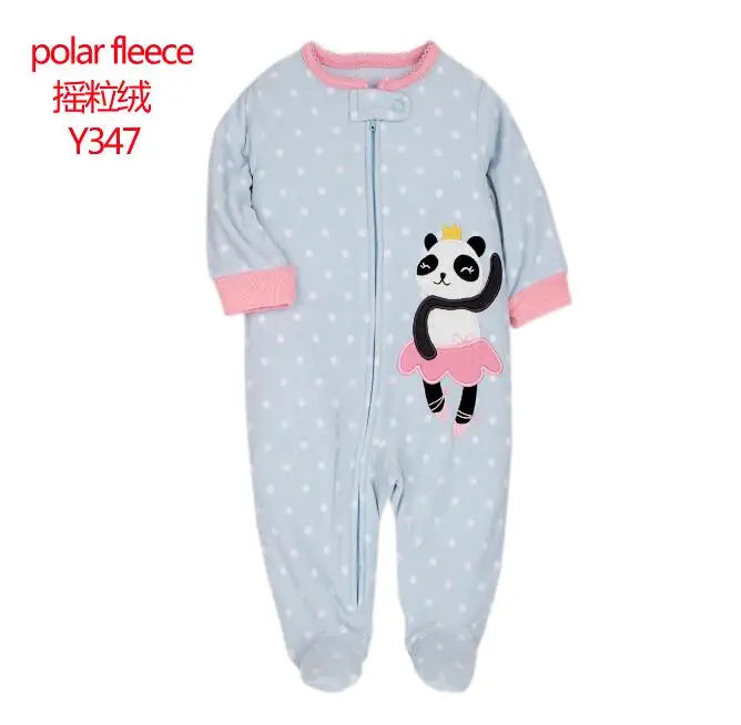 Baby Pajamas Zipper Fleece Newborn Girls Romper Warm Winter Underwear One Piece Overalls Boys Outfits Truck Infants Clothes