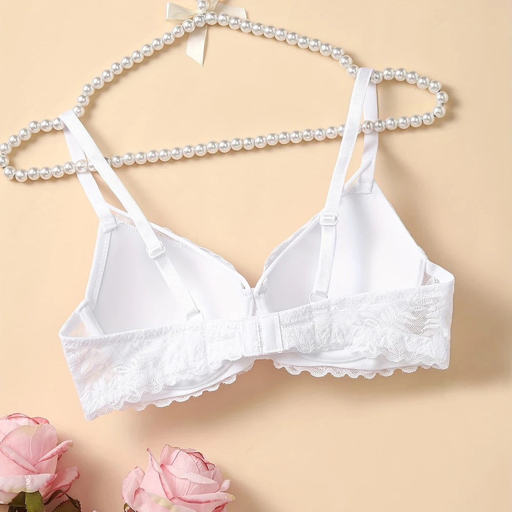 Women's Sexy Lace Bra, Underwire Push-Up Support, Anti-Sagging and Beautiful Breasts, Suitable for Dating, Comfortable Daily Bra