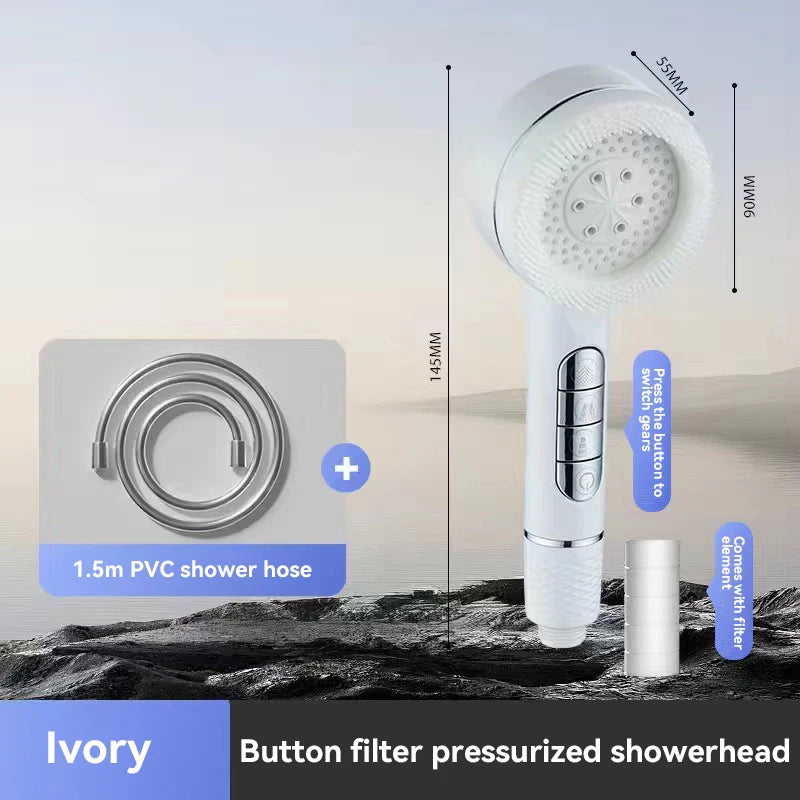 Xiaomi Shower Head 4 Modes High Pressure Showerhead One-key Stop Water Massage Shower Head With Filter Element Shower Head 2025