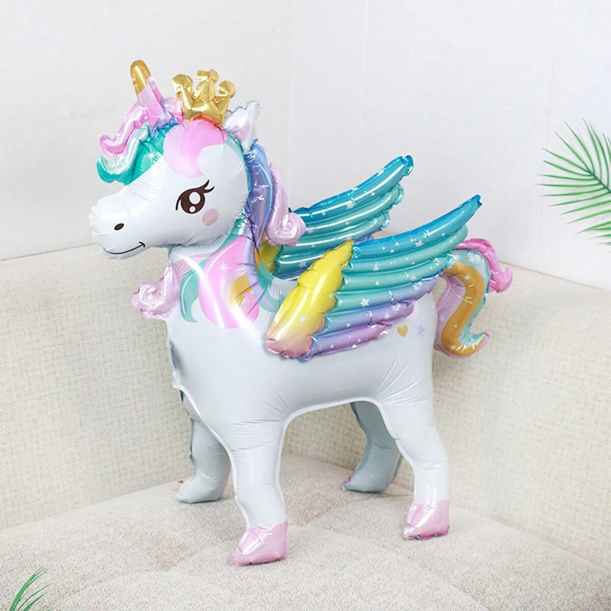 1pc Freestanding Cute Unicorn Balloon, Birthday Decoration, Rainbow Unicorn Party Supplies, Room Decoration