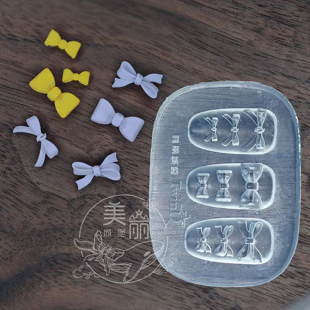 1pc Bowknot Flower 3D Acrylic Nail Mold Palace Nail Decorations DIY Design Silicone Manicure Mold Nail Art
