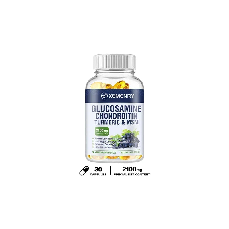 Glucosamine Chondroitin MSM Turmeric Boswellia - Antioxidant, Supports Joint and Bone Health