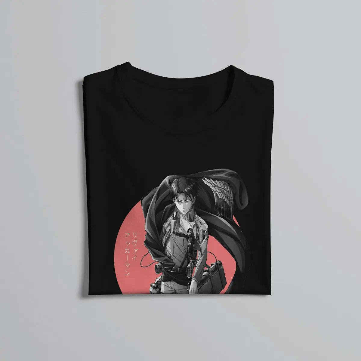 Attack on Titan Levi Anime Red Tshirt Graphic Men Tops Vintage Homme Summer Polyester Streetwear Harajuku T Shirt