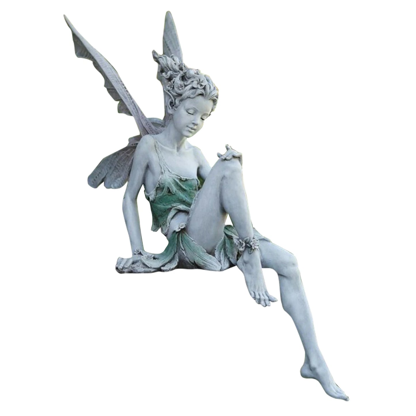 18/22cm Large Size And Turek Sitting Fairy Statue Garden Ornament Resin Craft Yard Home Decor Outdoor Dropshipping