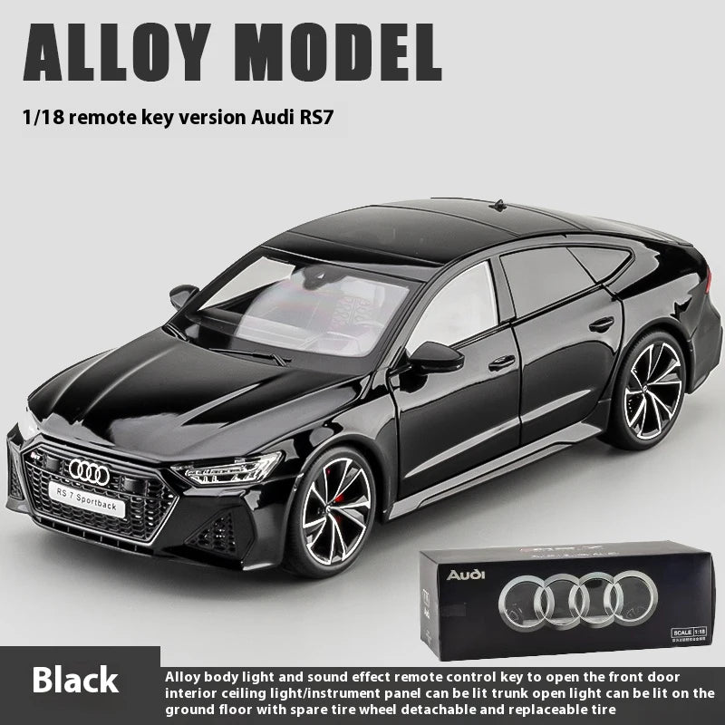 1:18 AUDI RS7 Sportback Four Door Coupe Remote Control Alloy Diecast Model Car Hobby Collecting Decorative Gifts Boyfriend Box
