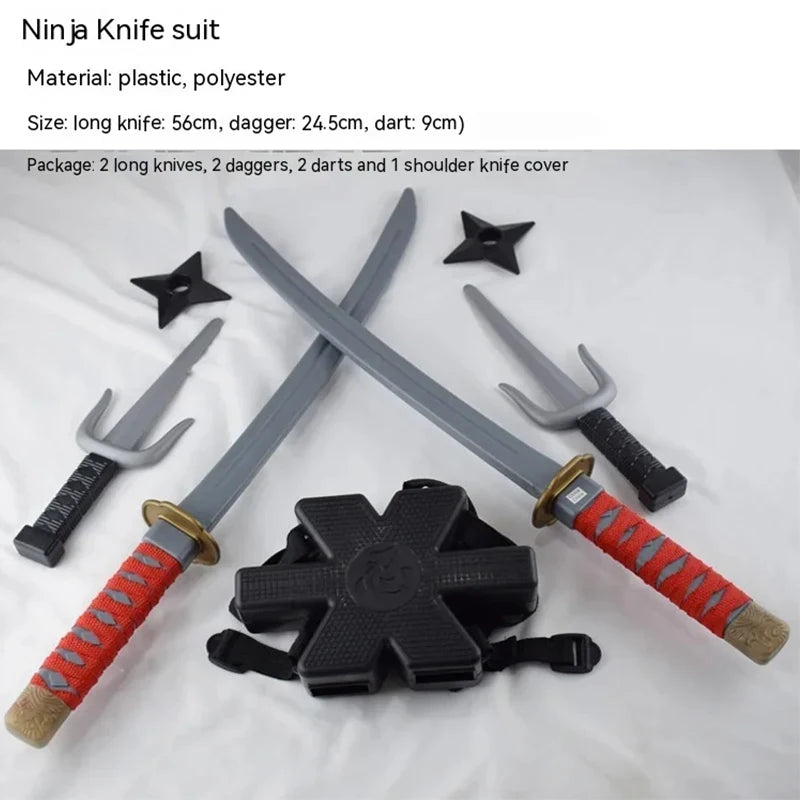 1: 1 Ninja Set Halloween Children's Japanese Samurai Cos Toy Knife Set Dagger Dart Toy Anime Model Collection Bizarre Toys Gifts