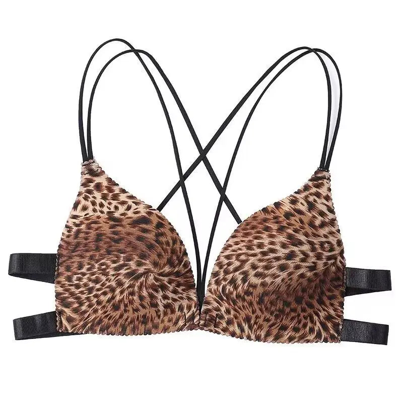 Women Flower Printed Bras Front Buckle Wireless Bralette Sexy Lingerie Comfort Push Up Floral Bras