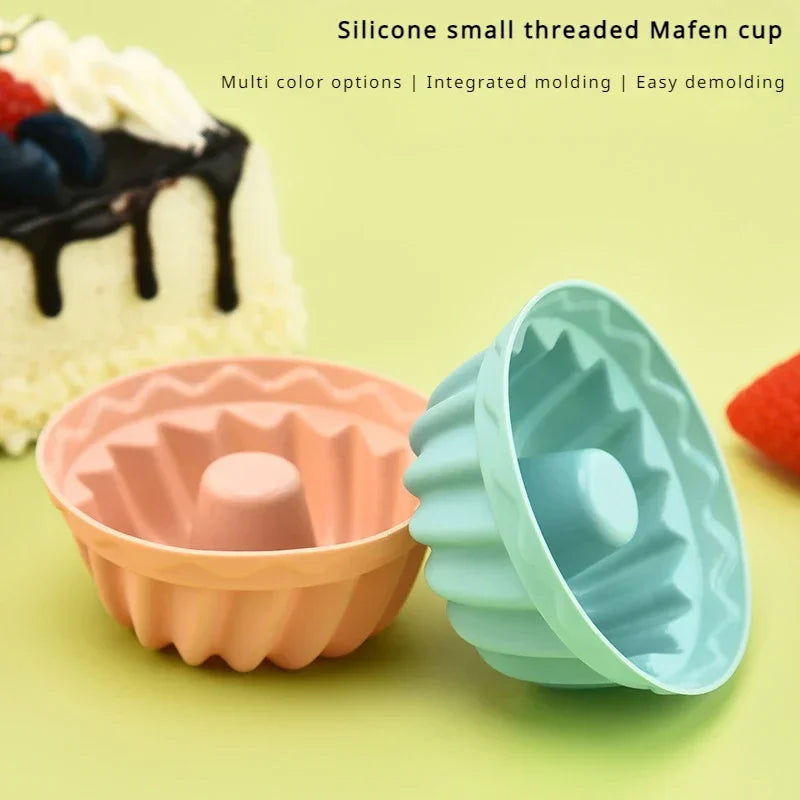 12PCS Silicone Mafen Cup Cake Mold Making Cake Pudding Jelly Mold DIY Baking Tool