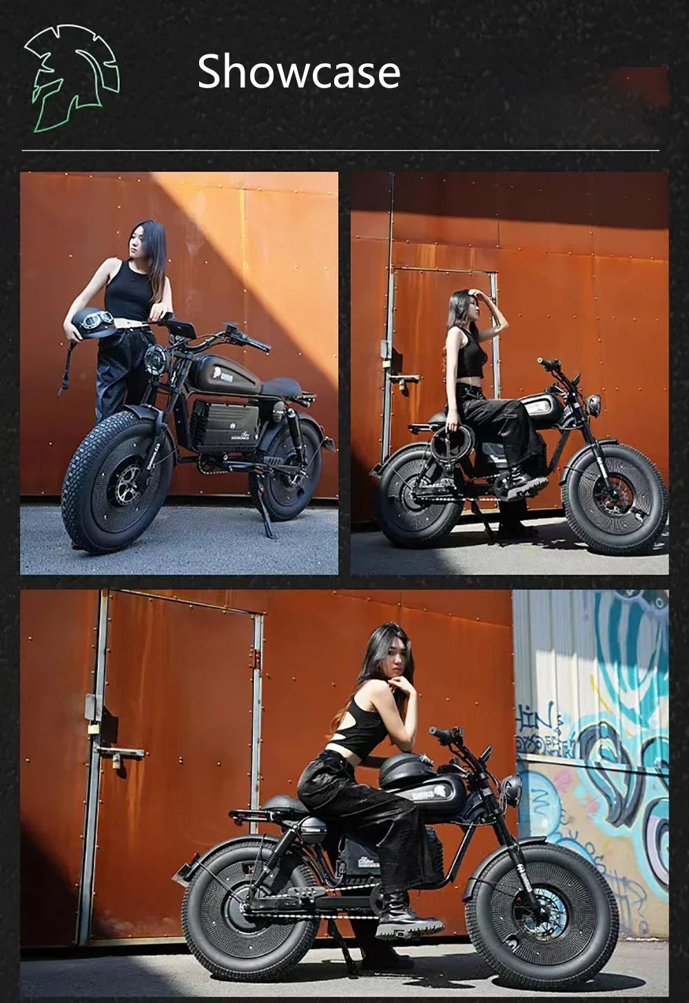 1500W 48V60AH Black Warrior Motorbikes 20inch Fat Tyre Electric Bike Adult Road Hydraulic brake E-bike Adult Road Electric Bike