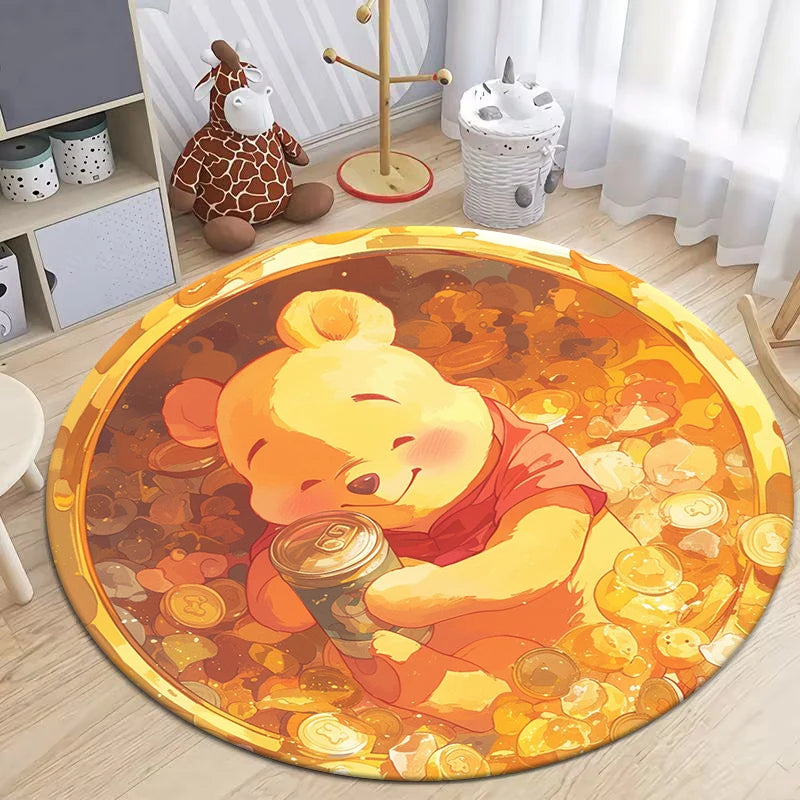 Winnie the Pooh Cute Cartoon Print Round Carpet.Bedroom,Balcony,Entry Door,Sofa,Chair Non-slip Mat.Gift,Picnic,Home Decorat,Rug
