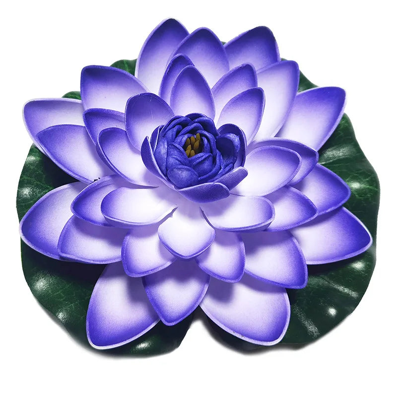 10/17/28cm Lotus Artificial Flower Floating Fake Lotus Plant Water Lily Micro Landscape for Pond Garden swimming pool Decor