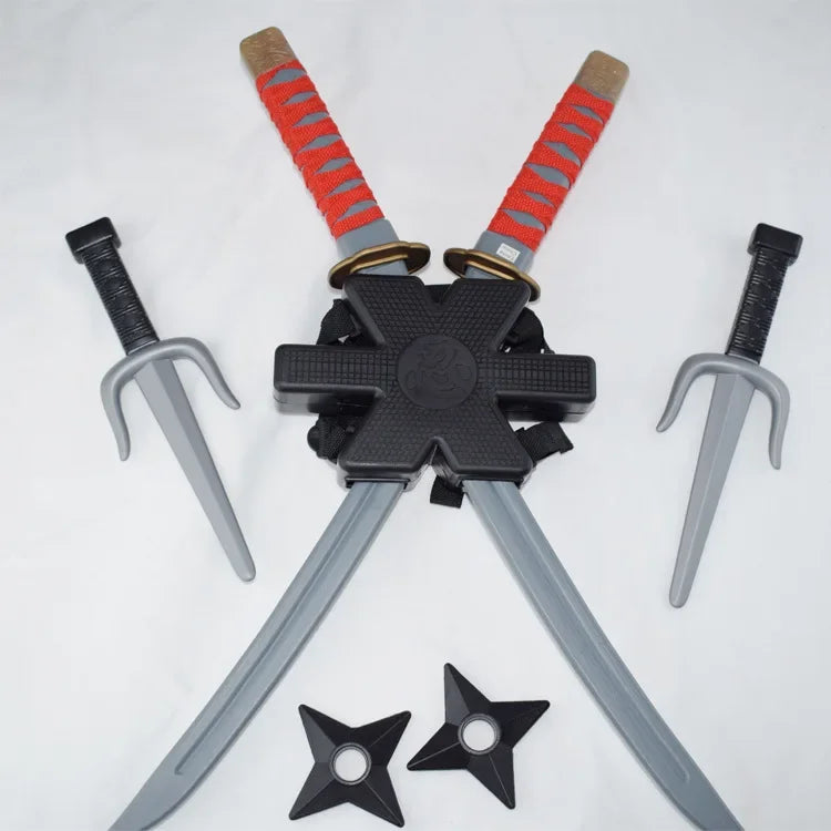 1: 1 Ninja Set Halloween Children's Japanese Samurai Cos Toy Knife Set Dagger Dart Toy Anime Model Collection Bizarre Toys Gifts