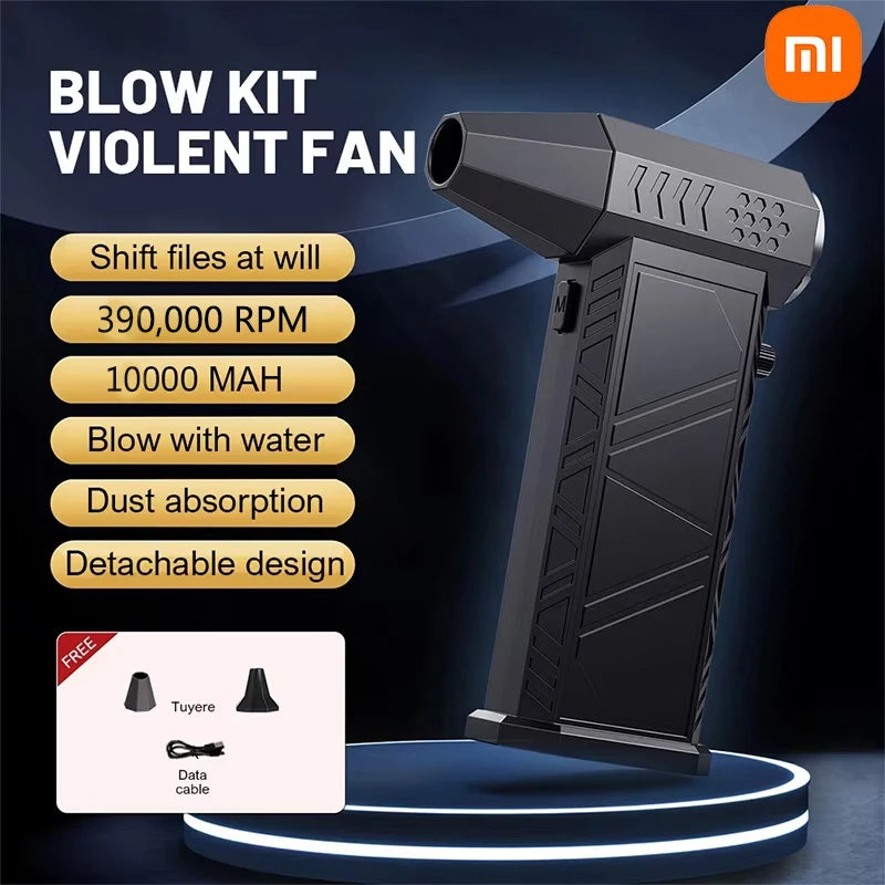 Xiaomi 390000RPM Violent Fan Powerful Air Blower Vacuum Dust Cleaner Charging Strong Winds 58m/s Brushless Turbo Jet Blower Dry