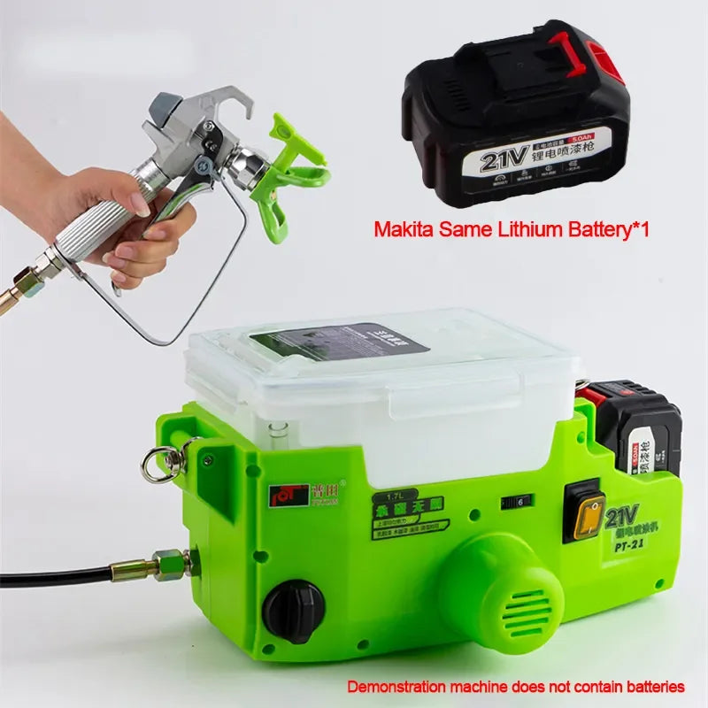 1.7L Airless Paint Sprayer back strap Machine Portable Electric Spray Gun Household High Power Paint Airbrush Lithium Battery