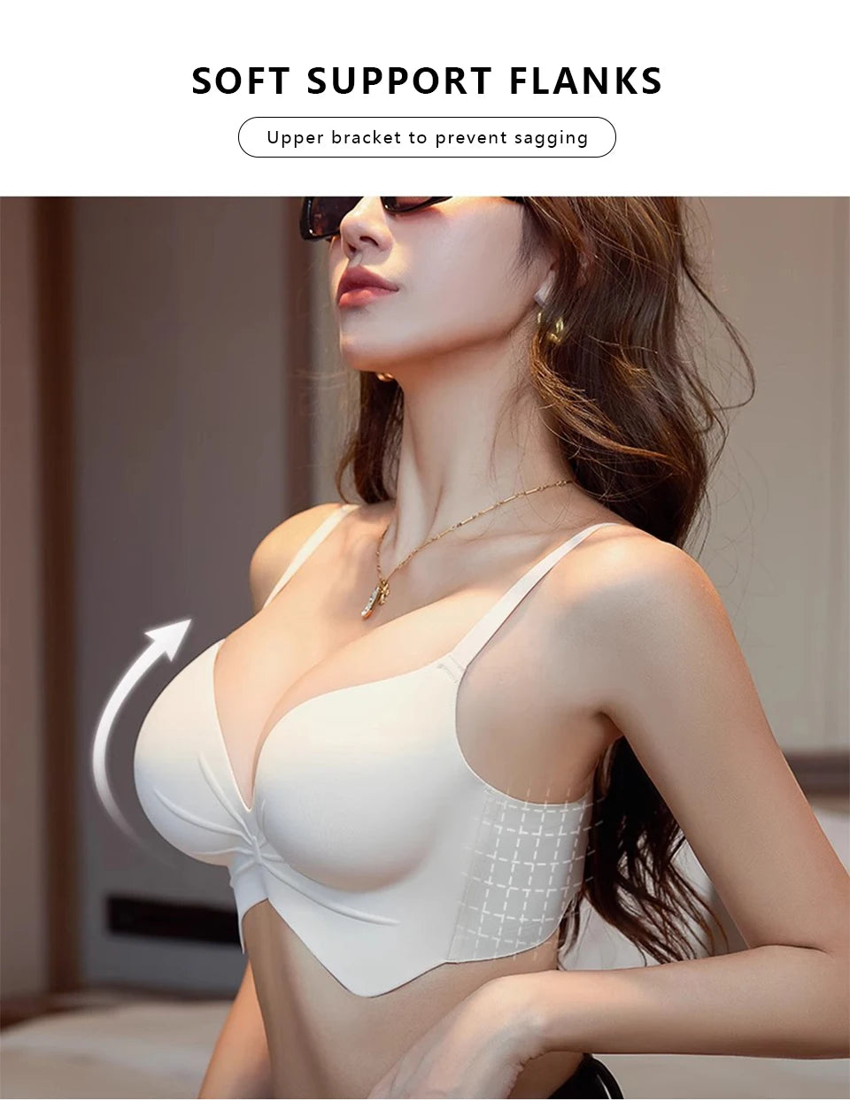 FallSweet Push Up Bra for Women Seamlesss Bras Comfortable Wireless Bralette 8cm Thick Chest Brassiere Sexy Lingerie 32-38AB