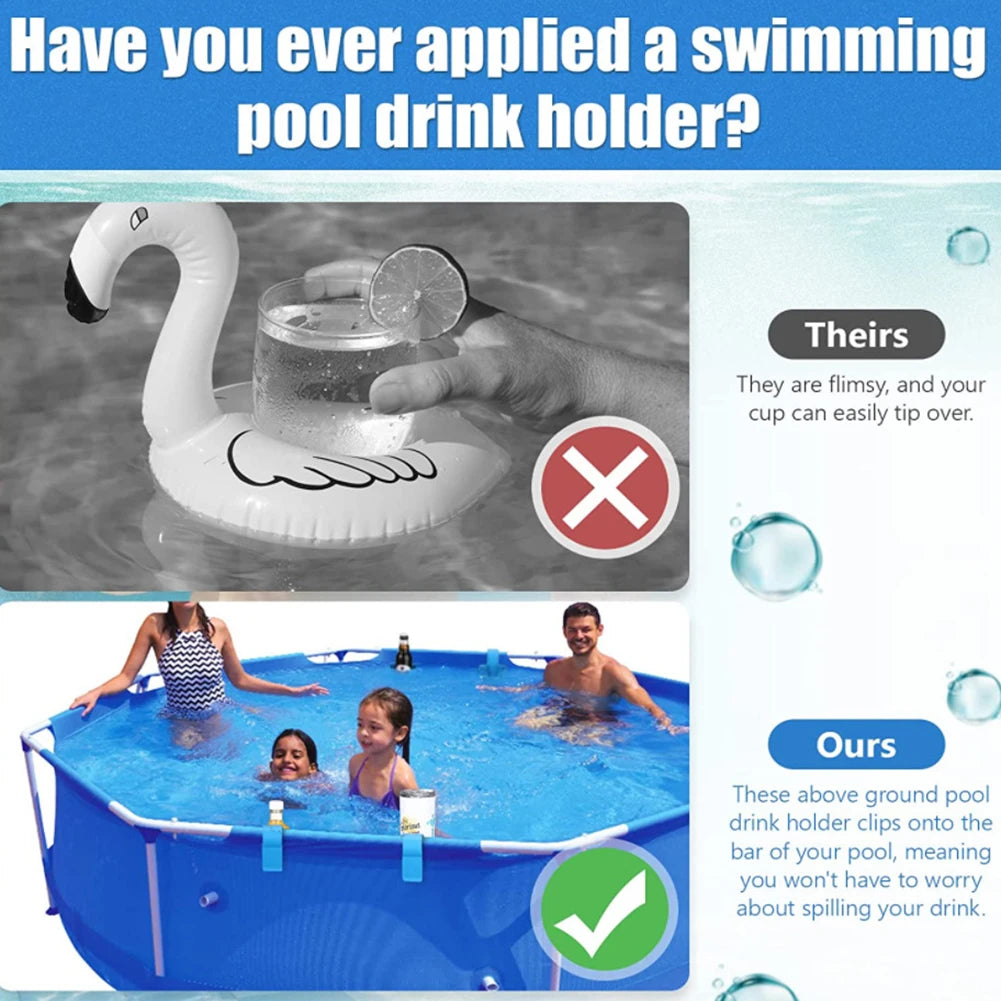 1-10pcs Swimming Pool Water Cup Hanger Car Water Cup Drink Holder for Above Swimming Pool Side Drinks Beer Storage Shelf Tool