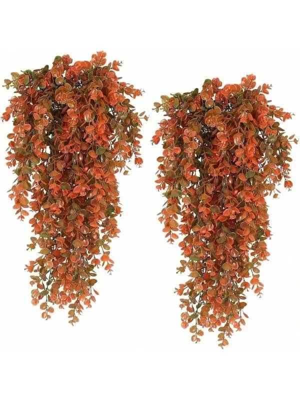 1/2PCS Artificial Hanging Plants Faux Eucalyptus Leaf Greenery Vine Outdoor UV Resistant Plastic Plants for Home Wedding Decor