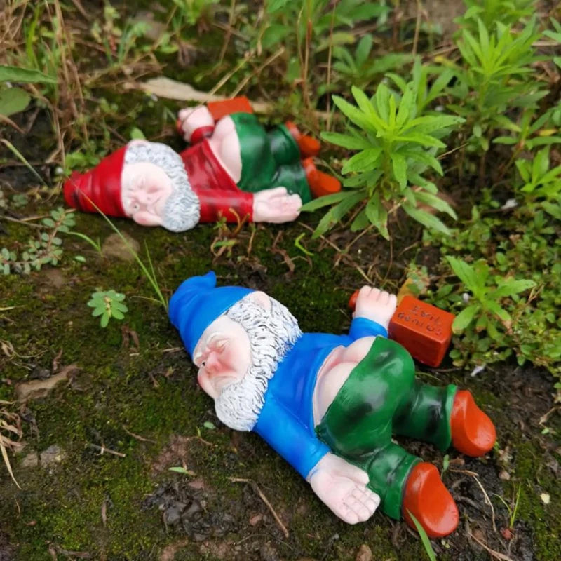 12cm Drunken Gnomes Funny Resin Statue for Home Decor Whimsical Indoor Outdoor Ornament Interesting Garden Christmas Santa Claus