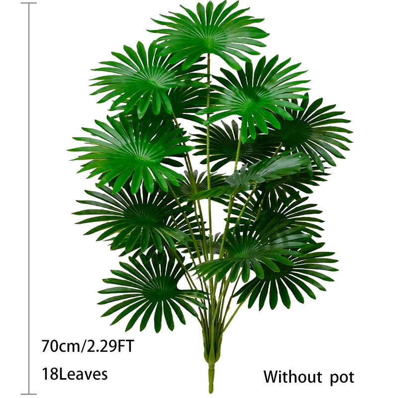 1.8-5FT Artificial Plant Purple Palm Tree Tropical Fake Plants Plastic Palm Leafs Big Monstera Tree Branch For Home Garden Decor