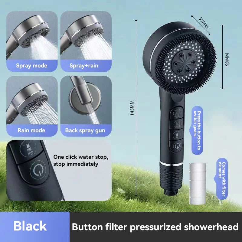 Xiaomi Shower Head 4 Modes High Pressure Showerhead One-key Stop Water Massage Shower Head With Filter Element Shower Head 2025