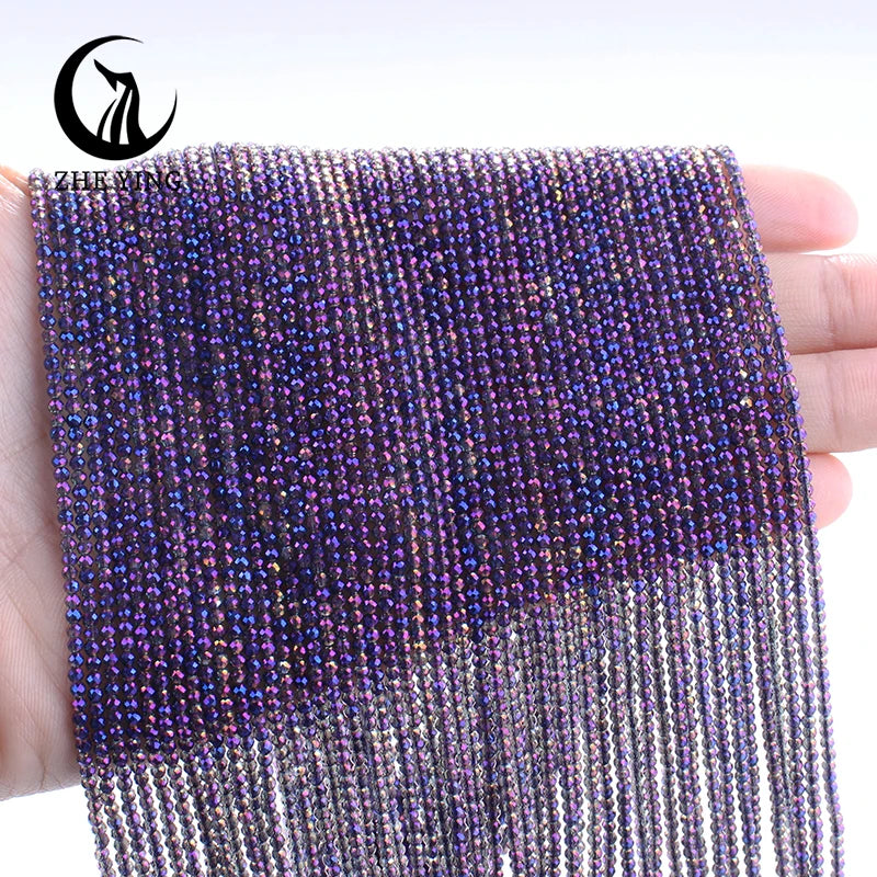 Zhe Ying New 2mm Electroplating AB Crystal Beads Small Loose Faceted Spacer Beads for Jewelry Making DIY Accessories