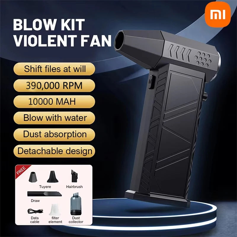 Xiaomi 390000RPM Violent Fan Powerful Air Blower Vacuum Dust Cleaner Charging Strong Winds 58m/s Brushless Turbo Jet Blower Dry
