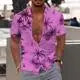 2023 Summer Animal Crane Men's Hawaiian Shirt 3d Plant Floral Print Plus Size Beach Flower