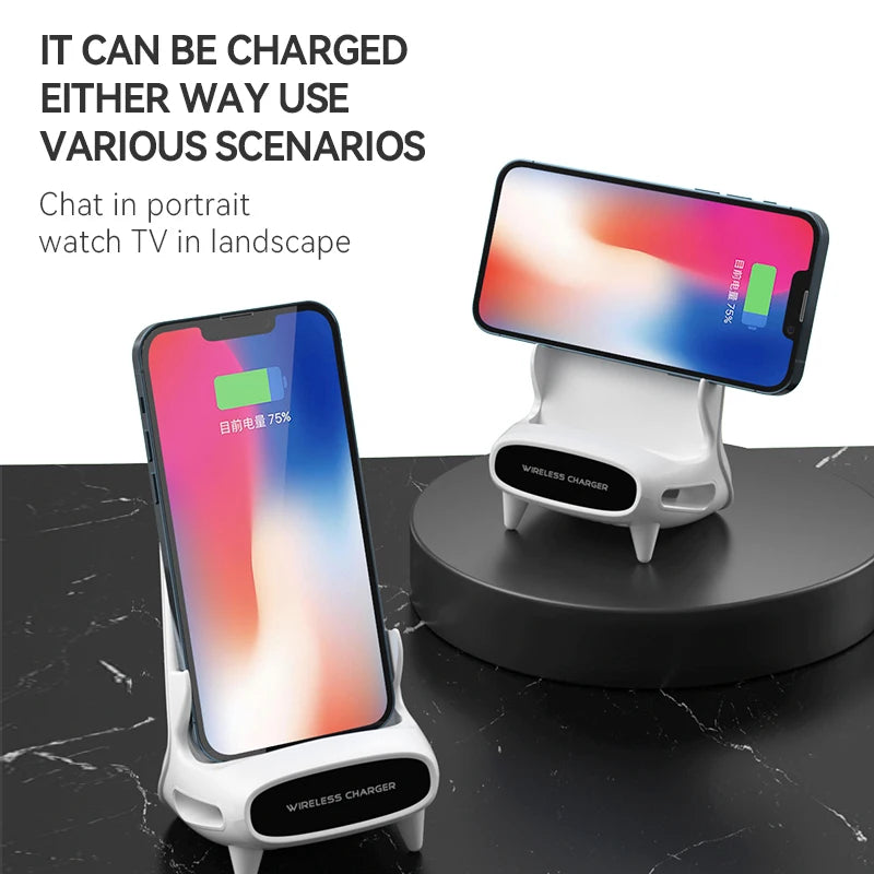 15W Wireless Charging Stand Holder Magnetic Charger Holder for iPhone 12X XS Samsung Xiaomi Wireless Charging Desktop Dock Mount