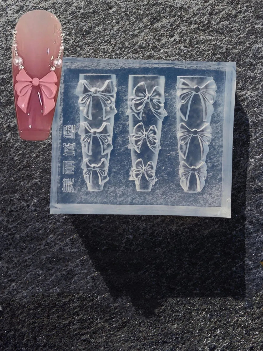 1pc Bowknot Flower 3D Acrylic Nail Mold Palace Nail Decorations DIY Design Silicone Manicure Mold Nail Art