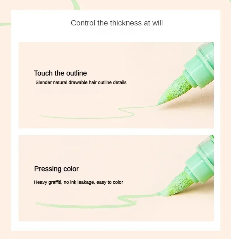 171/9 Direct Liquid Acrylic Art Markers Paint Pens Brush Color Marker for Rock Painting Stone Glass DIY Art Supplies Stationery