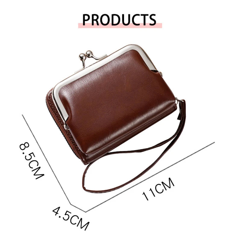 Women's Wallets Vintage Style Coin Purses Large Capacity Card Holder Wrist Strap Short Small Change Storage Bag Women Wallet