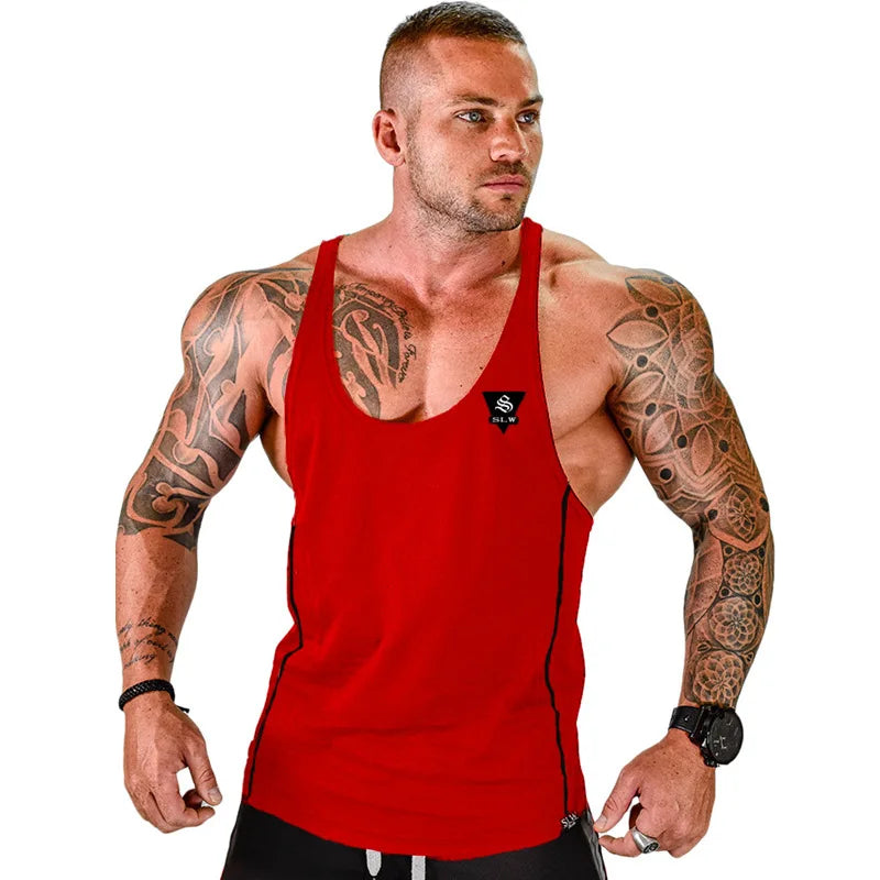 Nieuwe Mens Bodybuilding Tank Top Sportscholen Fitness Mouwloos Shirt 2018 Nieuwe Mannelijke Katoenen Kleding Mode Singlet Vest